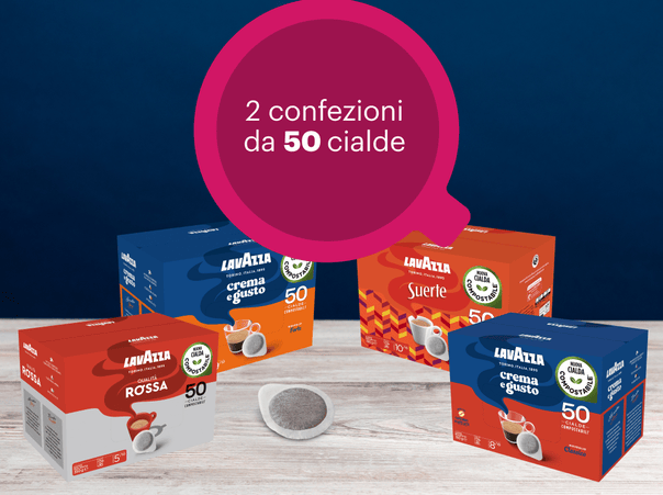 2 Confezioni da 50 cialde in carta Lavazza